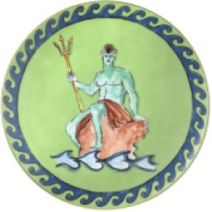 Ginori Il Viaggio Di Nettuno Moss Green Charger Plate - 13"